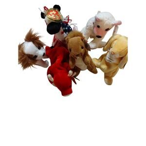 Lot of six TY Beanie Babies Regal Snort Lefty Cupid Nuts Grace 90's Y2K